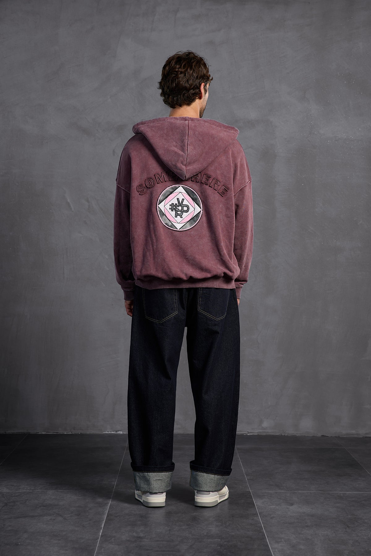 Bordo Armalı Kapüşonlu Sweatshirt 10000