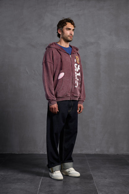 Bordo Armalı Kapüşonlu  Sweatshirt 10000