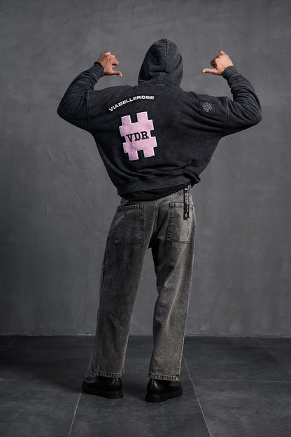 Siyah Armalı Kapüşonlu  Sweatshirt 10002