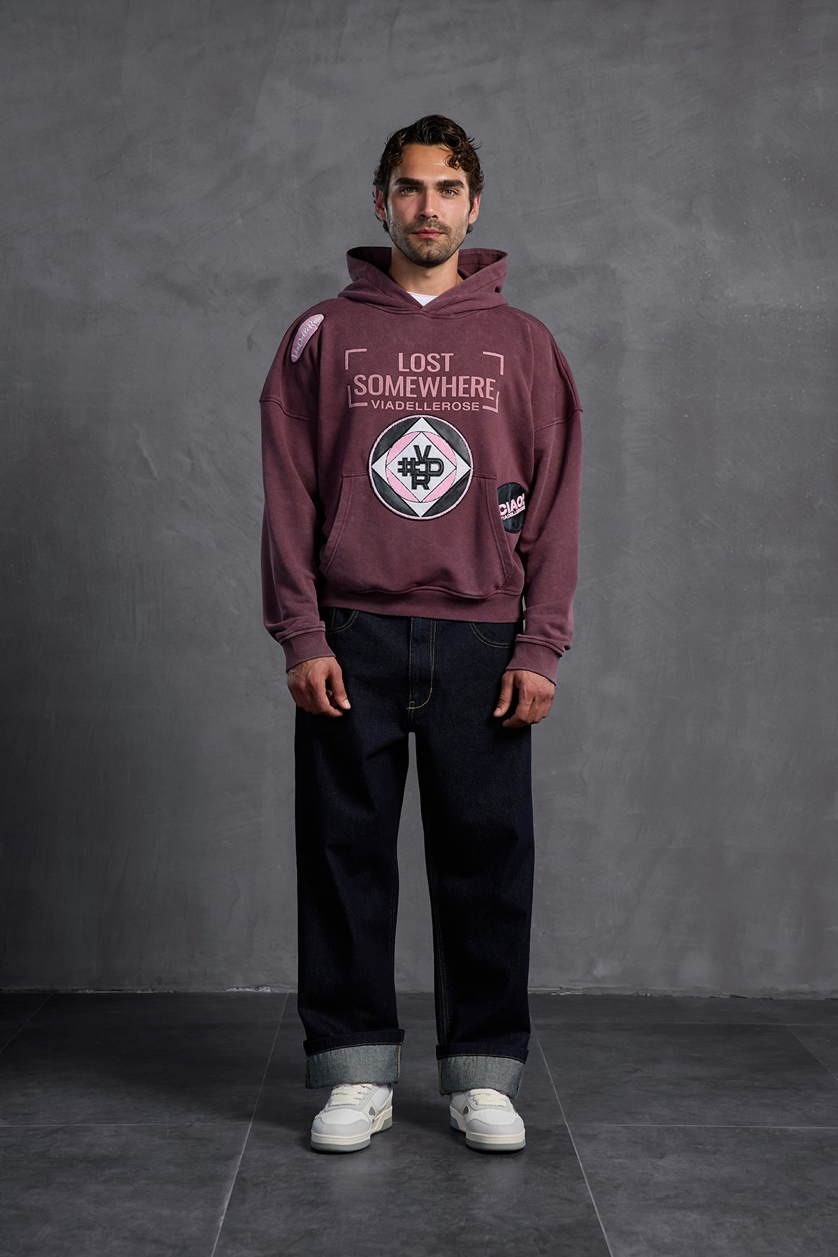 Bordo Armalı Kapüşonlu  Sweatshirt 10002