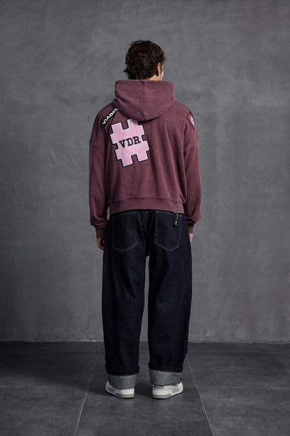 Bordo Armalı Kapüşonlu  Sweatshirt 10002