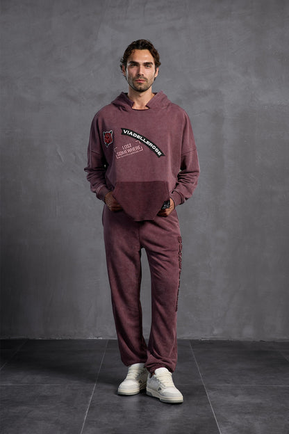 Bordo Lastikli Dar Paça  Pantolon 10005