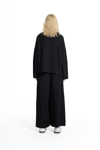 Siyah Kısa Kruvaze Kesim Modern Blazer Ceket 19097