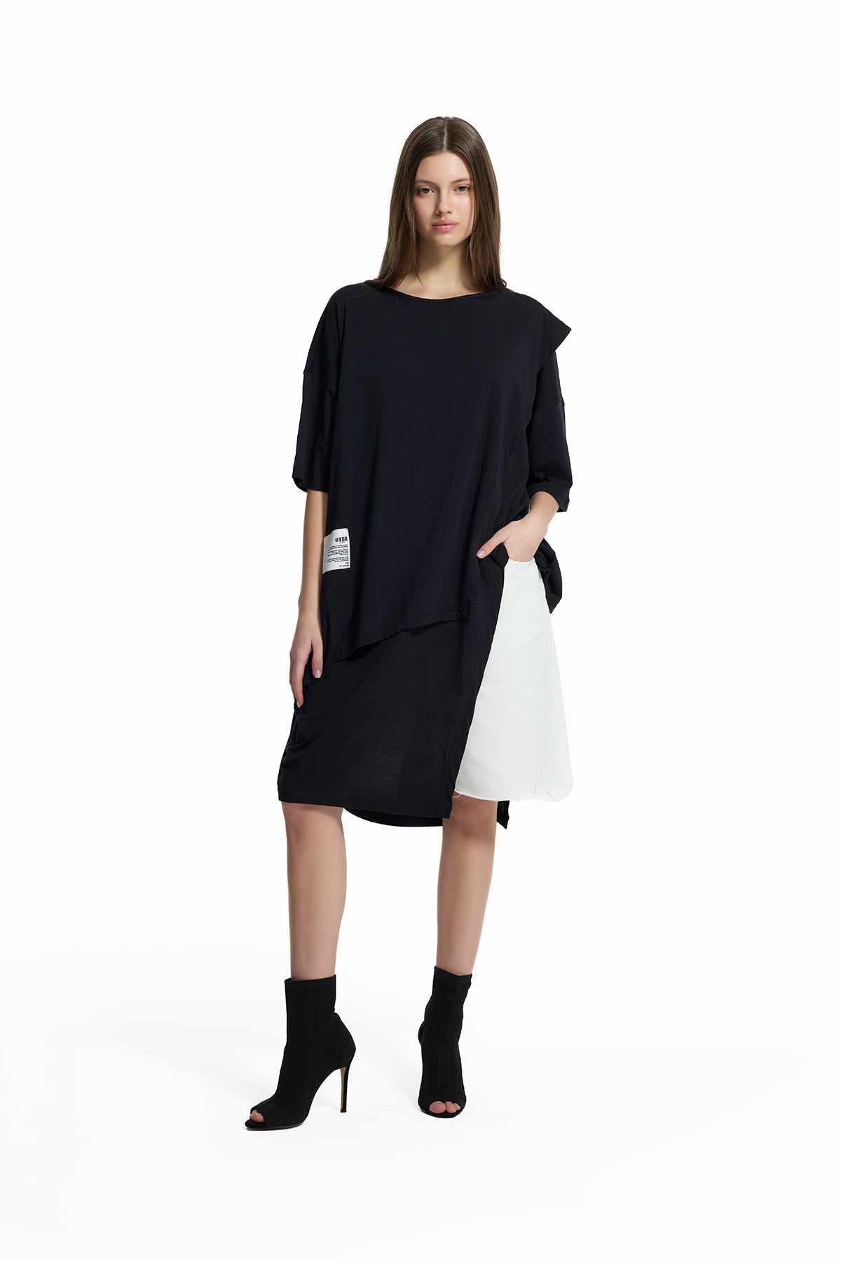 Siyah High-Low Oversize Tunik 19175