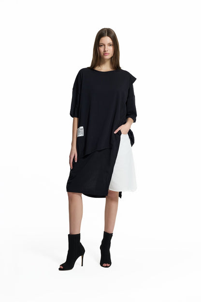 Siyah High-Low Oversize Tunik 19175