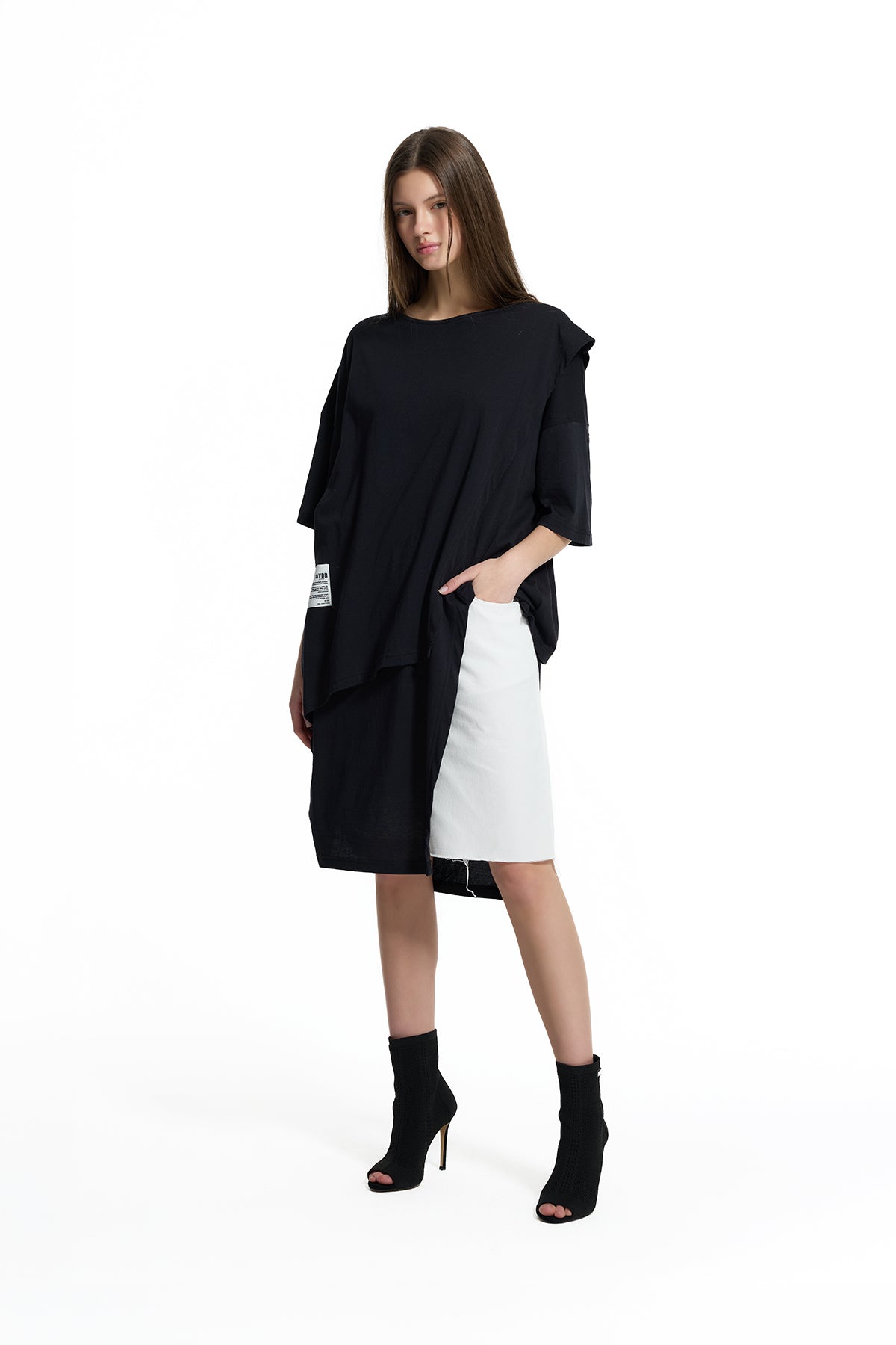 Siyah High-Low Oversize Tunik 19175