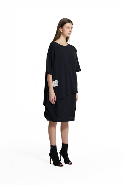 Siyah High-Low Oversize Tunik 19175