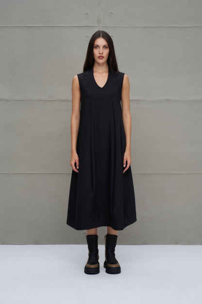 Siyah Balon Formlu Oversize Elbise 18283