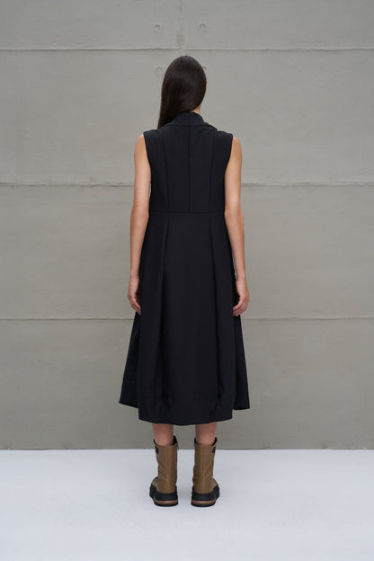 Siyah Balon Formlu Oversize Elbise 18283