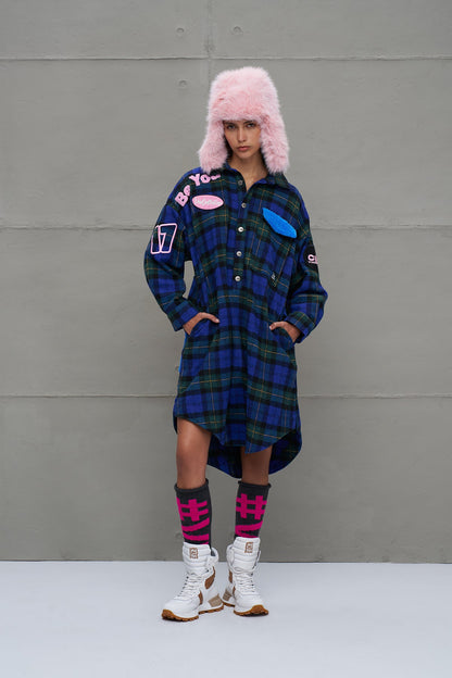 Antrasit Pembe Logo Detayli Triko Tozluk 18287